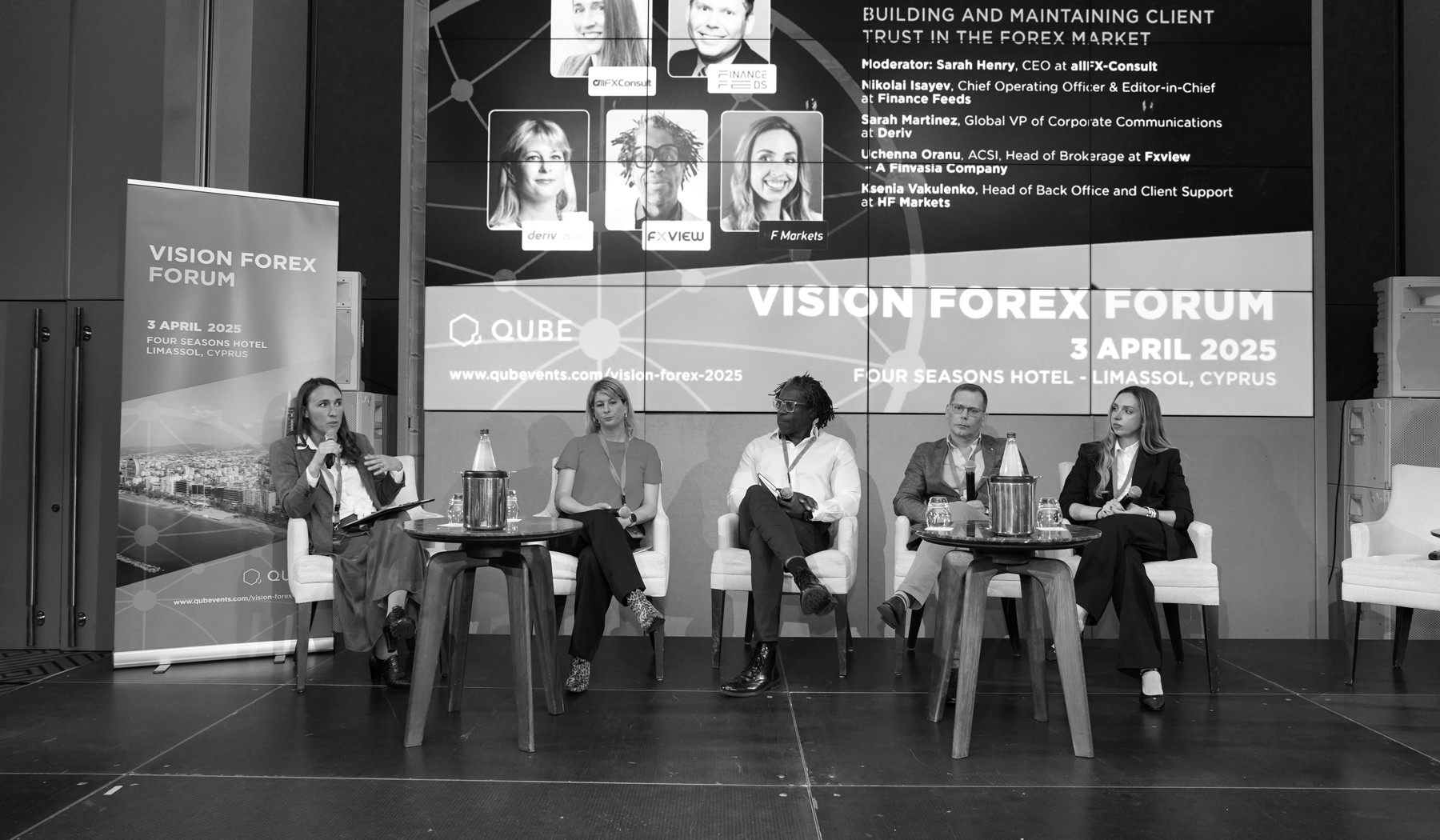 Uchenna Oranu seated on a panel at the Vision Forex Forum in Limassol